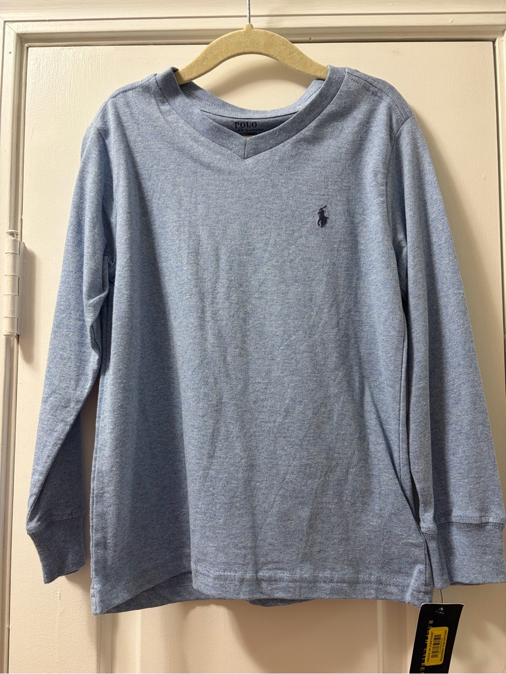 Polo Ralph Lauren Light Blue V-Neck Long Sleeve Shirt